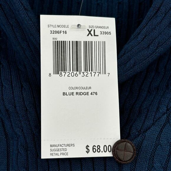 Jeanne Pierre Pullover Sweater Cable Ribbed Knit Cotton Blue Ridge Women's XL - Picture 5 of 8